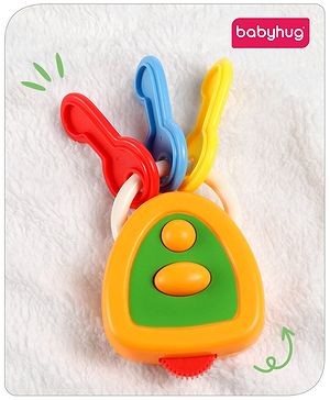 Babyhug Car Keys Shape Baby Rattle - Multicolour