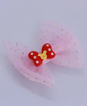Milyra Bow  Embellished Hair Clip - Pink
