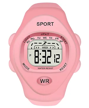 Spiky Unique Rectangle Pink Multi Functional Sports Digital Watch