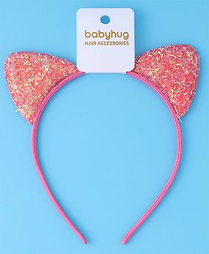 Babyhug Glitter Ears Applique Hair Band - Fuchsia