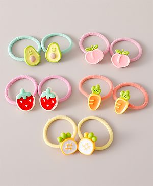 Babyhug Rubber Bands & Scrunchies Sets Pack of 10 -multicolor