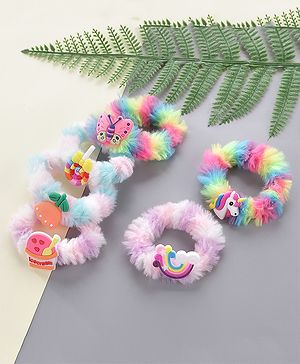 Babyhug Free Size Rubber Bands & Scrunchies Sets with Applique Pack of 6 - Multicolor