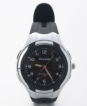 Pine Kids Free Size Analog Watch- Black