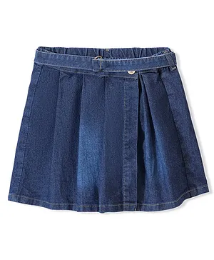 Pine Kids Cotton Woven Mid Thigh Skirt - Med Blue
