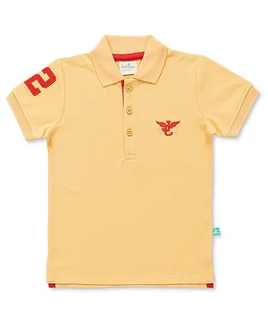 JusCubs Half Sleeves Brand Name Embroidered Polo Tee - Yellow