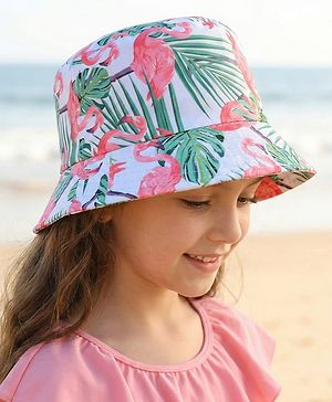 Pine Kids Bucket Hat with Ostrich Print - Multicolour