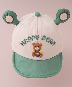 Babyhug Baseball Cap Teddy Print - Green