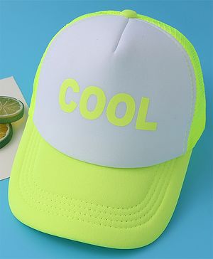 Pine Kids Baseball Cap Text Print - Lemon Yellow