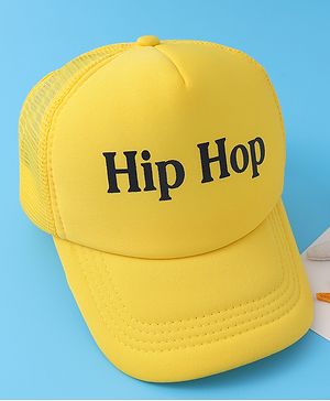 Babyhug Baseball Cap Text Print - Yellow