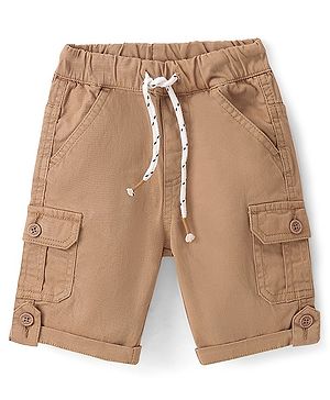 Babyhug Twill Woven With Stretch  Solid Colour Jamaican - Khaki