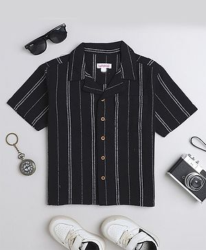 Taffykids Half Sleeves Striped Shirt - Black