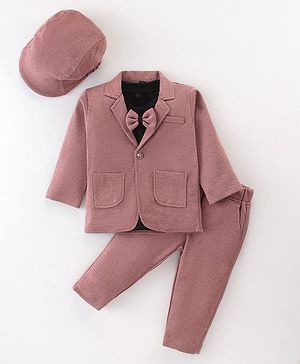 Robo Fry Full Sleeves T-Shirt & Trouser With Hat & Blazer - Pink