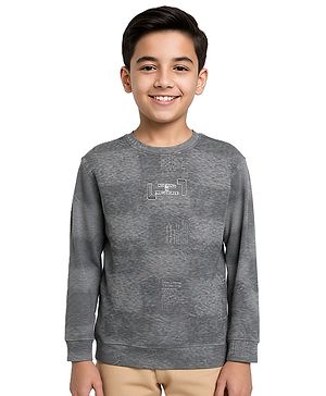 CAVIO Cotton Knit Full Sleeves Nothing Is Impossible Text Printed Light Winter Sweatshirt - Grey