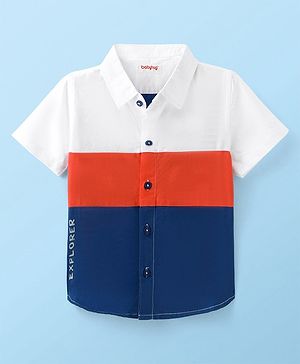 Babyhug Cotton Woven Half Sleeve Regular Cut & Sew Solid Shirt- Multicolour