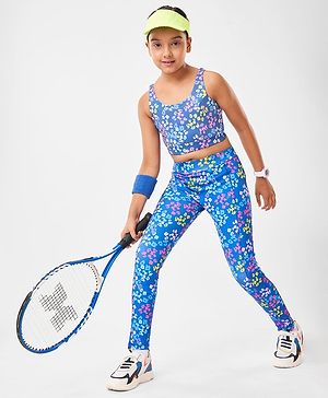 Pine Active Sleeveless  Super Stretchable Sports Bra with Cheetah Theme Print - Multicolour