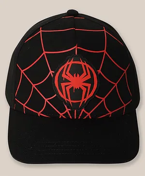 Kidsville Marvel Featuring Spiderman Logo Embellished Cap - Black