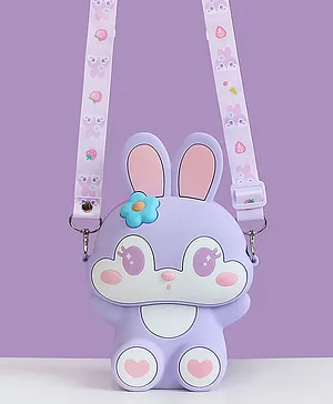 Sanjary Cute Bunny Theme Stylish Sling Bag with Adjustable Strap And Combo Key Ring and Mirror for kids -Color & Design May Vary