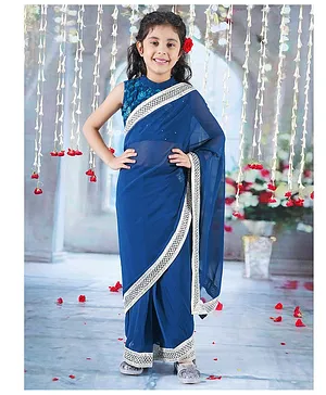 Buy TexStile Baby Girl Kid's Ready To Wear Saree With Sequence Blouse Piece  (Beige) Online at Best Prices in India - JioMart.