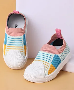 Cute Walk by Babyhug Slip On Casual Shoes with Floral Print & Butterfly Applique- Pink main image 0