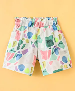 Enfance Core Abstract Printed Shorts - Green
