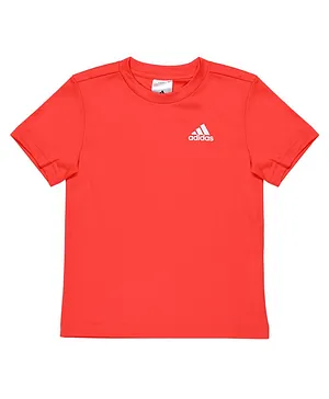 Adidas Kids Half Sleeves T-Shirt  B Logo  Print - Red