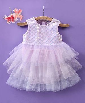 Mark & Mia Sleeveless  Party Frock Style Onesie with Sequin Detailing - Purple