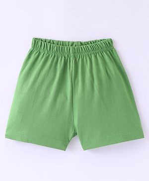 Ollypop Sinker Knit Knee Length Shorts Solid Colour - Green