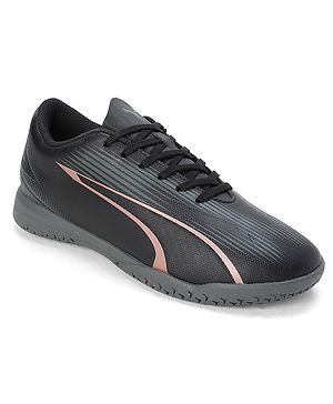 PUMA Abstract Printed Lace Tie Up Ultra Play Youth Sports Shoes - Black  & Copper Rose