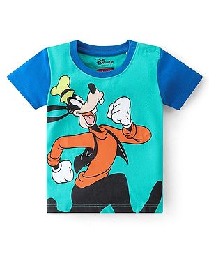 Babyhug Disney Cotton Knit Half Sleeves T-Shirt Pluto Graphics Print - Green