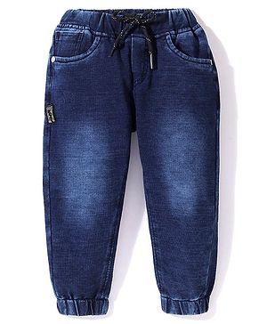 Olio Kids Denim Full Length Washed Joggers - Dark Blue