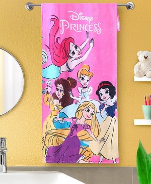 Babyhug Disney Princess Digital Printed Towel L 108 x B 70 cm - Pink