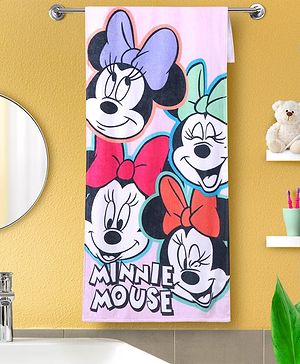 Babyhug Disney Minnie Mouse Digital Printed Towel  L 101.6 x B 76.2 cm - Light Pink