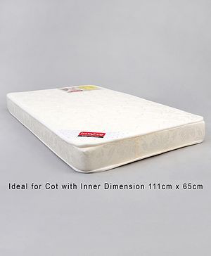 Babyhug High Density Soft Foam Baby Mattress Self Design - Off White