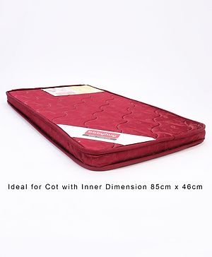 Babyhug High Density Soft Foam Baby Mattress Maroon (Design May Vary)