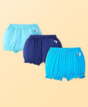 Pine Kids Cotton Lycra Knit Solid Color Bloomer  Pack of 3 - ( Color May Vary )