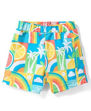 Babyhug Two Way Stretch Fabric  Swimming Trunk  Rainbow Print - Multicolour