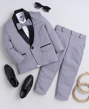 Jeet Ethnics Full Sleeves Solid 5 Piece Coordinating Shirt & Pant Set - Grey