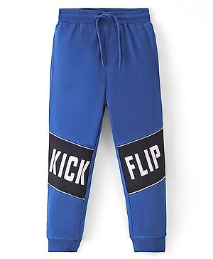Pine Kids Looper Knit Full Length Lounge Pant Text Print - Blue