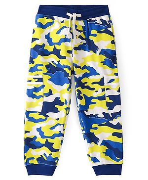 Pine Kids Looper Knit Full Length Lounge Pant with Camouflage Print - Multicolour