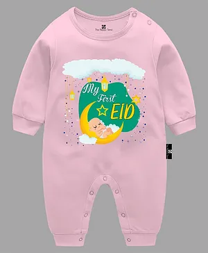The Peppy Tend Eid Theme Full Sleeves My First Eid Text Printed Romper - Pink