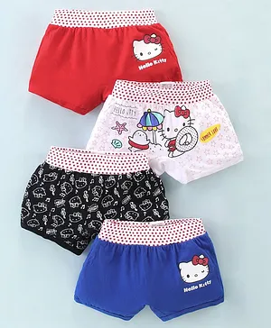 Bodycare Cotton Knit Mid Thigh  Shorts Hello Kitty Print Pack of 4 - Multicolor