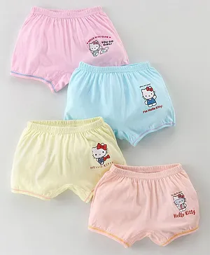 Bodycare Cotton Knit Mid Thigh Shorts With Hello Kitty Print Pack of 4 - Multicolor