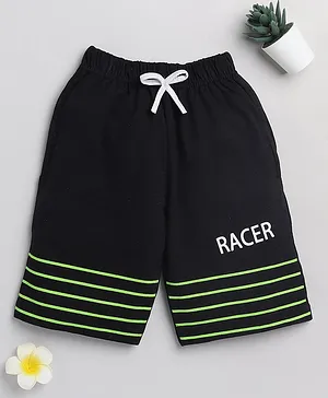 TOONYPORT Racer Text Printed Shorts - Black