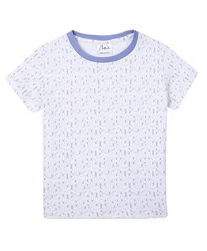 Anthrilo Half Sleeves Abstract Printed Tee - White