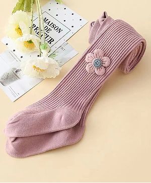 SYGA Tights For Girls Soft Cotton Infant Leggings Toddler Flower Stockings Pants, Suitable For All Seasons Pink-(4-6 years) L