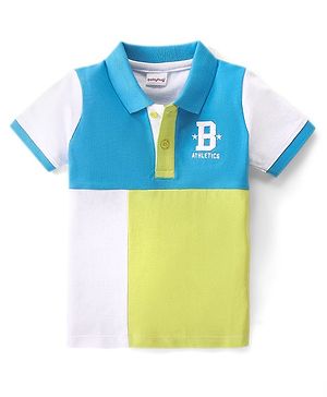 Babyhug Cotton Half Sleeves Cut & Sew Polo T-Shirt With Embroidery - Multicolor
