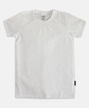 Kiddopanti Half Sleeves Solid Tee - White