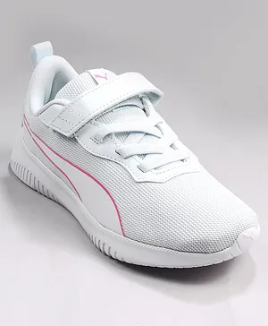 PUMA Velcro Closure Sports Shoes - Dewdrop White & Fast Pink