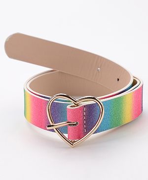 Pine Kids Belts with Heart Shaped Buckle Lock - Multicolour