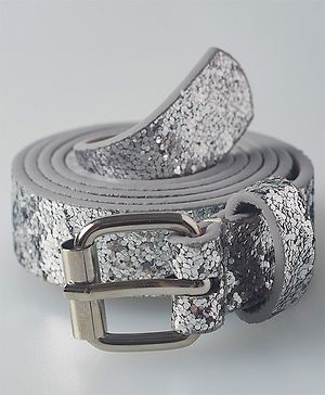 Pine Kids Belts with Sequin Design   - Silver